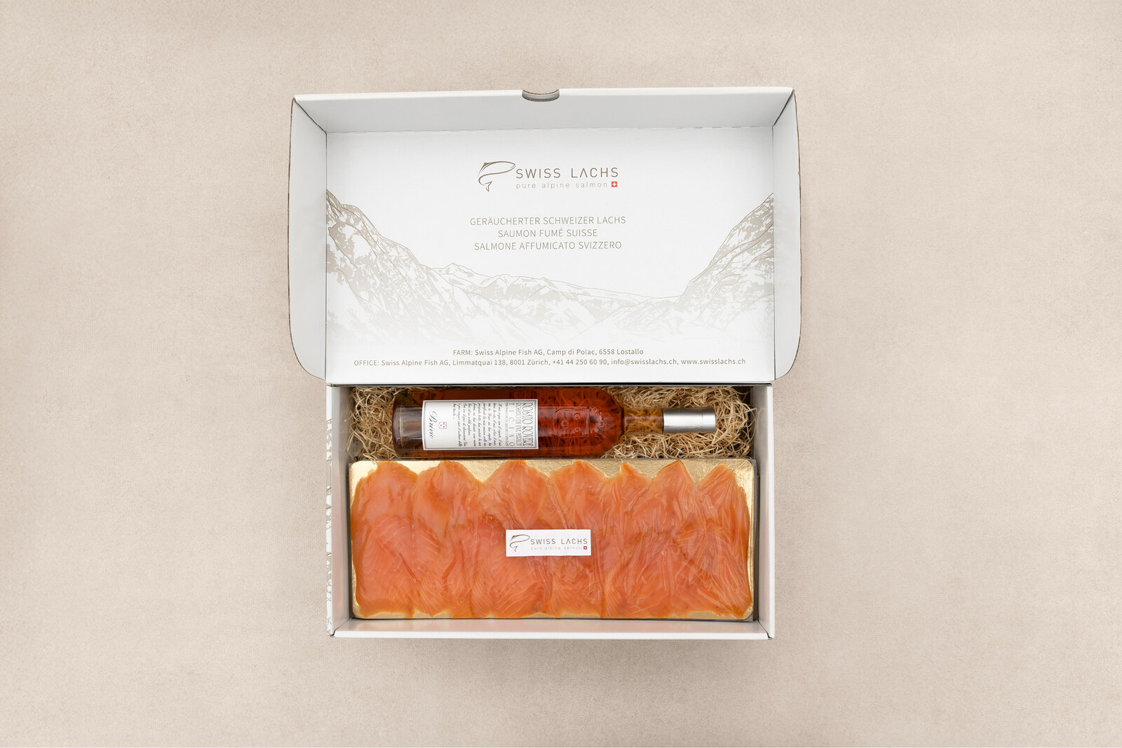 Rauchlachs-Filet und Rosato Rovere